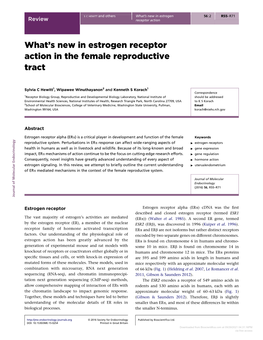 What's New in Estrogen Receptor Action in the Female Reproductive Tract