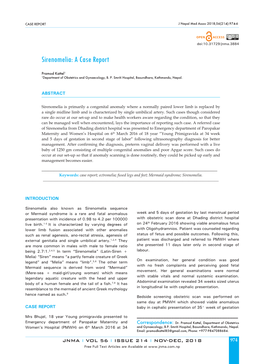 Sirenomelia: a Case Report