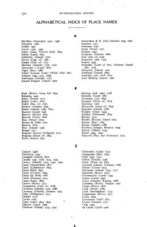Alphabetical Index of Place Names. A