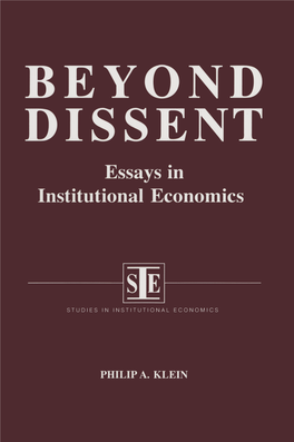 ESSAYS in INSTITUTIONAL ECONOMICS Philip A