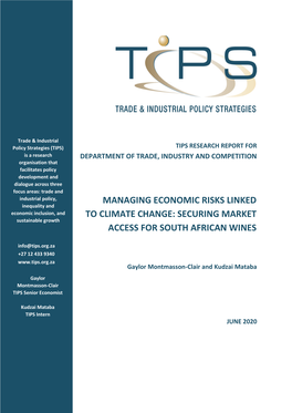 Securing Market Access for South African Wines