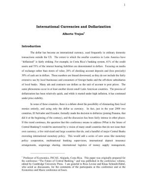 International Currencies and Dollarization