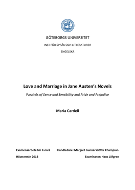 Love and Marriage in Jane Austen's Novels