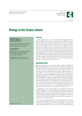 Biology of the Corpus Luteum