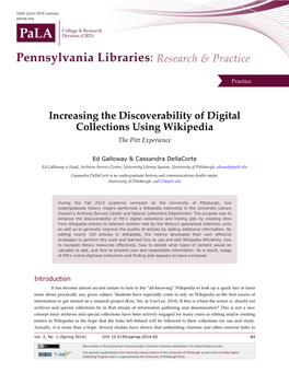 Increasing the Discoverability of Digital Collections Using Wikipedia the Pitt Experience