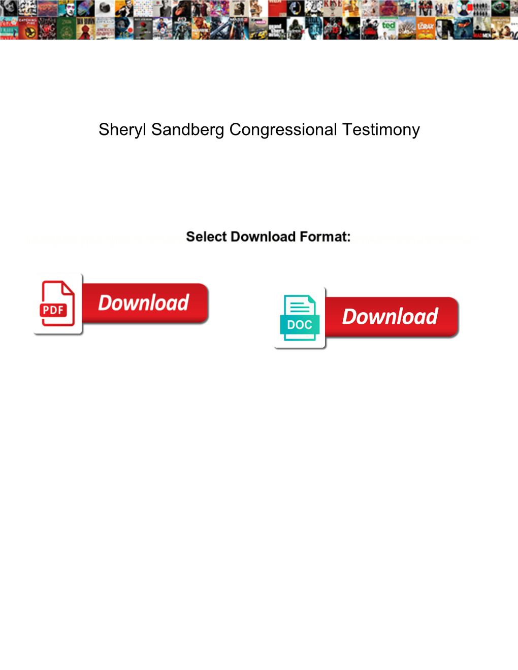 Sheryl Sandberg Congressional Testimony