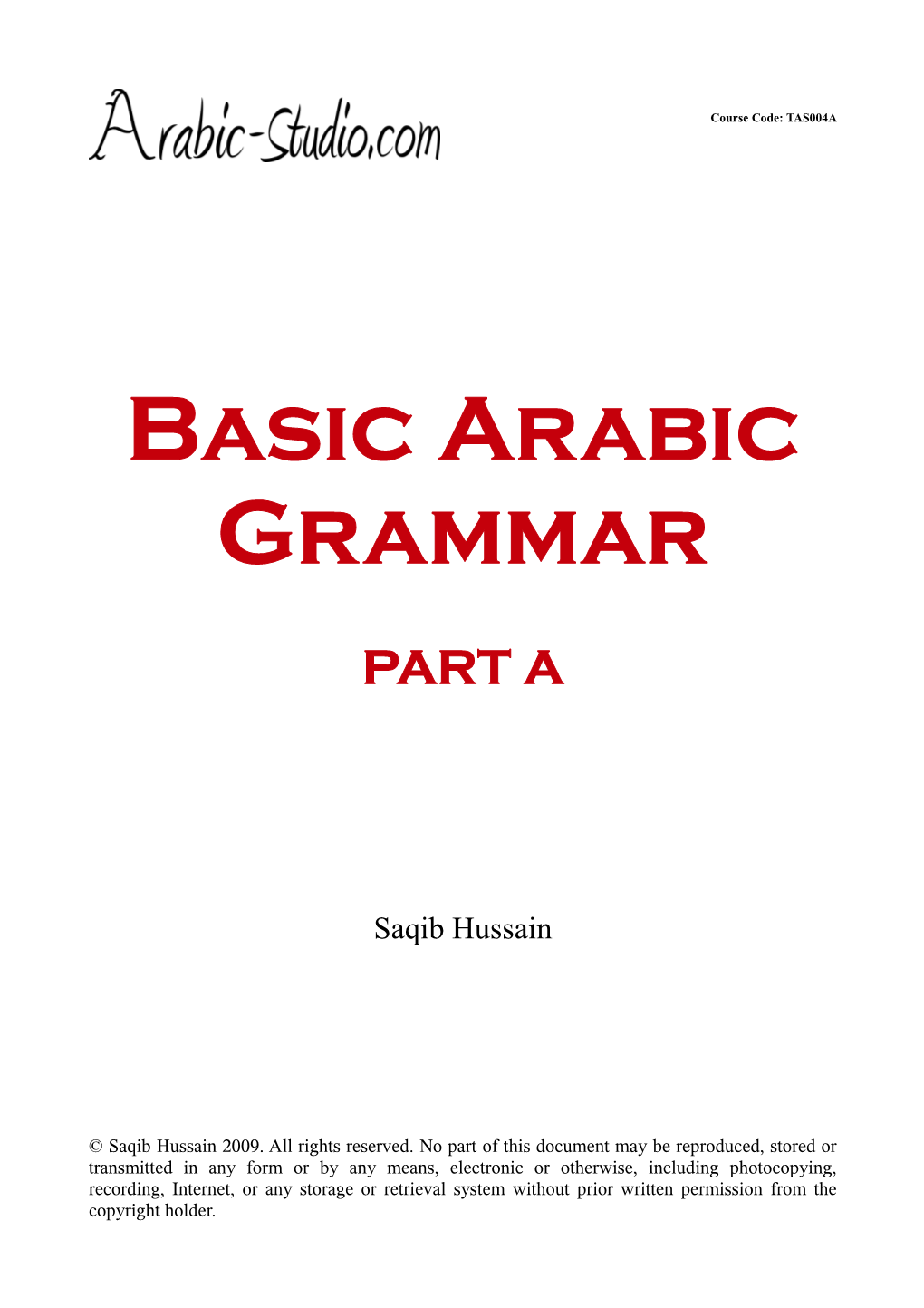 Basic Arabic Grammar