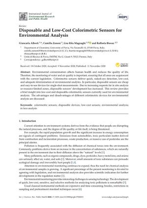 Disposable and Low-Cost Colorimetric Sensors for Environmental Analysis
