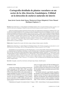 Cartografía Detallada De Plantas Vasculares En Un Sector De La Alta Alcarria, Guadalajara. Utilidad En La Detección De Enclaves Naturales De Interés