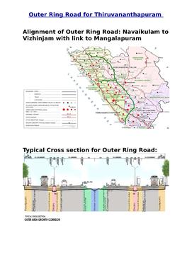 Alignment of Outer Ring Road: Navaikulam to Vizhinjam with Link to Mangalapuram