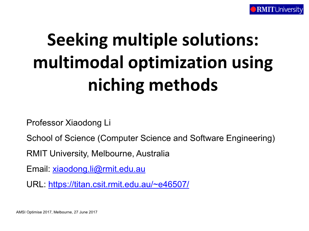 Recent Advances in Multimodal Optimization Using Niching Methods