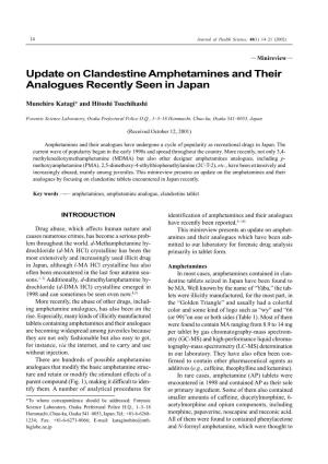 Update on Clandestine Amphetamines and Their Analogues Recently Seen in Japan