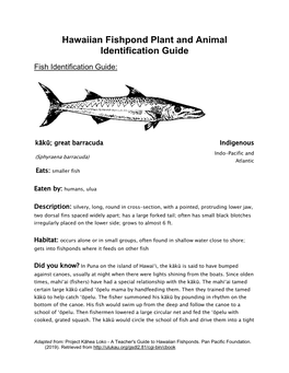 Hawaiian Fishpond Plant and Animal Identification Guide