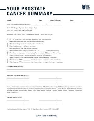 Your Prostate Cancer Summary