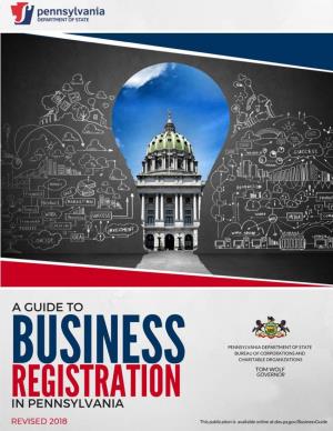 Guide to Business Registration in Pennsylvania I