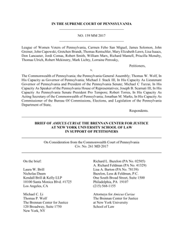 Amicus Brief of the Brennan Center for Justice in Support of Petitioners