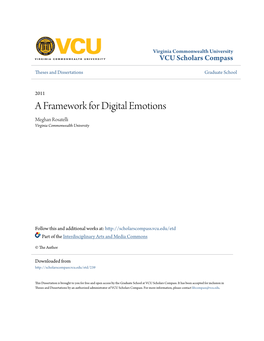 A Framework for Digital Emotions Meghan Rosatelli Virginia Commonwealth University