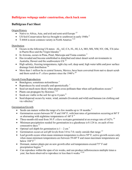 Buffelgrass Fact Sheet