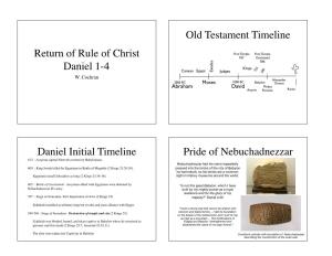 Return of Rule of Christ Daniel 1-4 Old Testament Timeline Daniel Initial