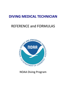 DIVING MEDICAL TECHNICIAN REFERENCE and FORMULAS