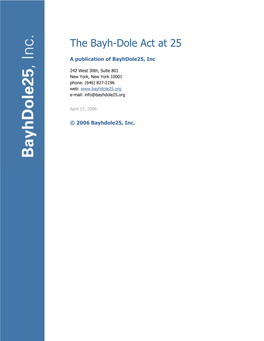 The Bayh-Dole Act at 25