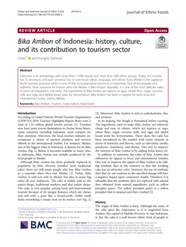 Bika Ambon of Indonesia: History, Culture, and Its Contribution to Tourism Sector Chairy1* and Jhanghiz Syahrivar2