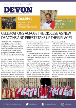 CELEBRATIONS ACROSS the DIOCESE AS NEW DEACONS and PRIESTS TAKE up THEIR PLACES There Are Ten New Deacons Him, Talk to Someone About It, Answer Disreputable for God