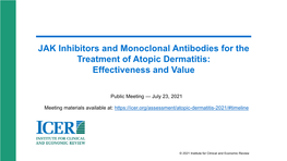 Atopic Dermatitis: Effectiveness and Value