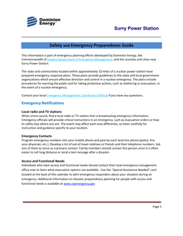 Safety and Emergency Preparedness Guide