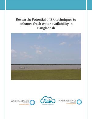 Potential of 3R Techniques to Enhance Fresh Water Availability in Bangladesh