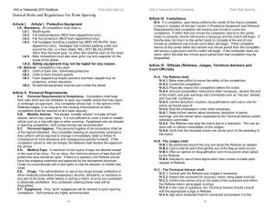 General Rules and Regulations for Point Sparring Article III