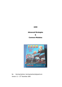 1830 Advanced Strategies & Common Mistakes