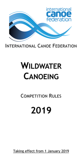 ICF Wildwater Canoeing Rules 2019