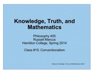 Knowledge, Truth, and Mathematics