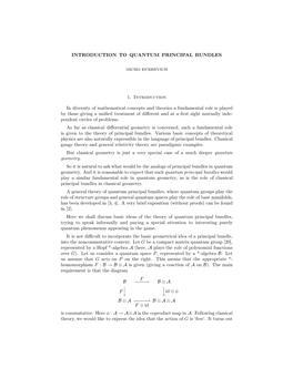 Introduction to Quantum Principal Bundles