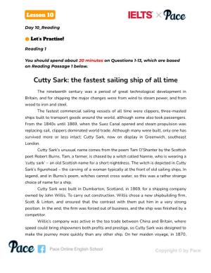 Cutty Sark: the Fastest Sailing Ship of All Time