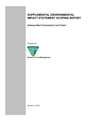 Gateway West Supplemental EIS Scoping Report