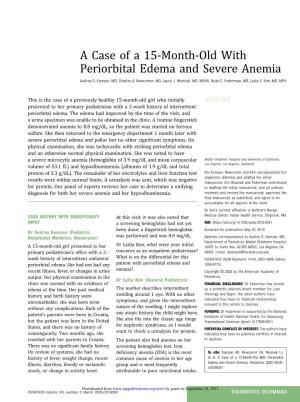 A Case of a 15-Month-Old with Periorbital Edema and Severe Anemia Audrey D