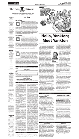 Hello, Yankton; Committee to Suspend and Ultimately Cancel the Extension 122 Remainder of the Festival Last Saturday