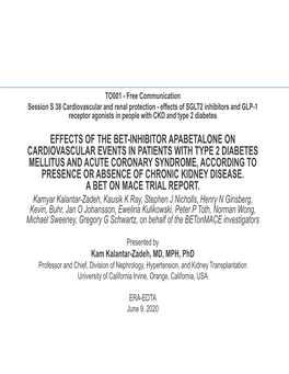 Effects of the Bet-Inhibitor Apabetalone On