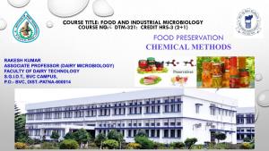 Food Preservation Chemical Methods