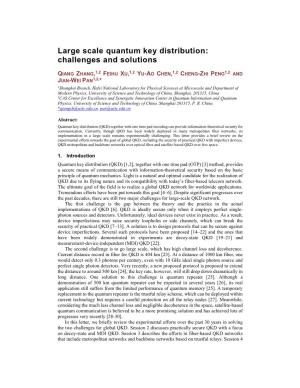 Large Scale Quantum Key Distribution: Challenges and Solutions