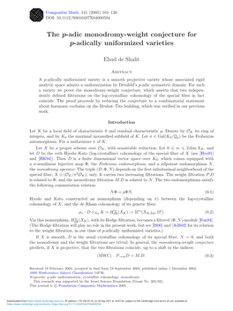 Adic Monodromy-Weight Conjecture for P -Adically Uniformized Varieties