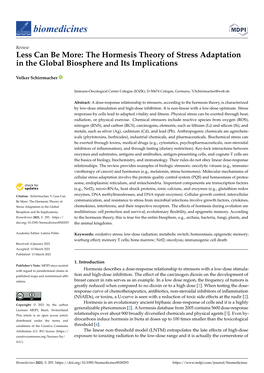 The Hormesis Theory of Stress Adaptation in the Global Biosphere and Its Implications