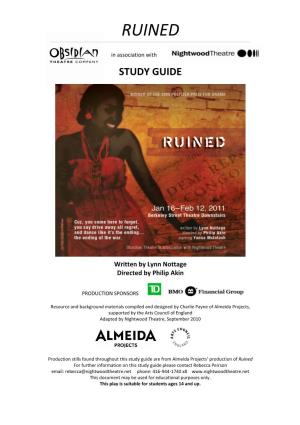 Welcome to the Almeida Theatre's Production of Ruined by Lynn Nottage
