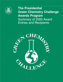 Presidential Green Chemistry Challenge Awards Program