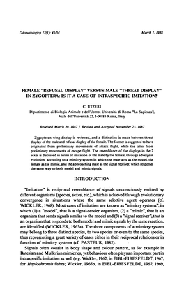 Species, Through Evolutionary (Cf. ''Mimicry Systems”, Signal-S