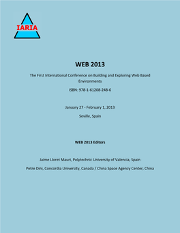 WEB 2013 Proceedings