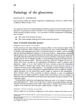 Pathology of the Glaucomas