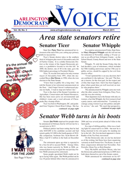 Area State Senators Retire Senator Ticer Senator Whipple State Sen